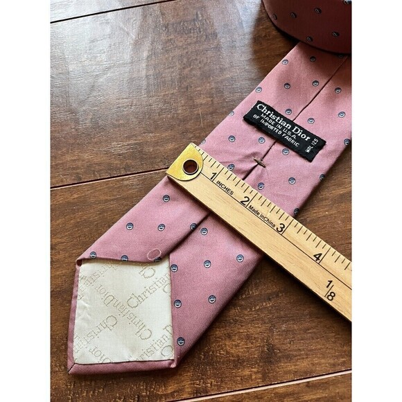 Vintage Christian Dior Made In USA 100% Silk Printed Tie - Picture 4 of 4